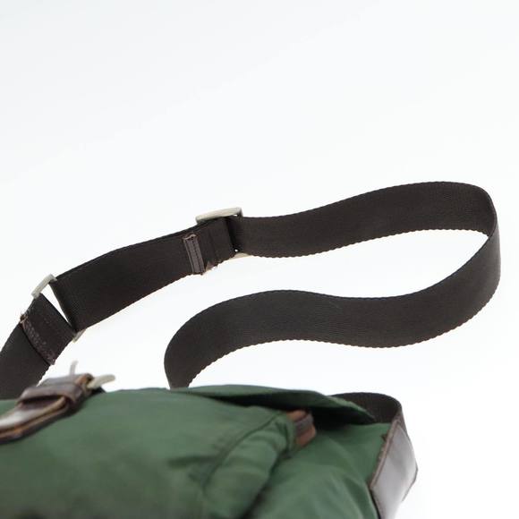 PRADA Shoulder Bag Nylon Green Brown Silver Auth bs18578 - Picture 8 of 16